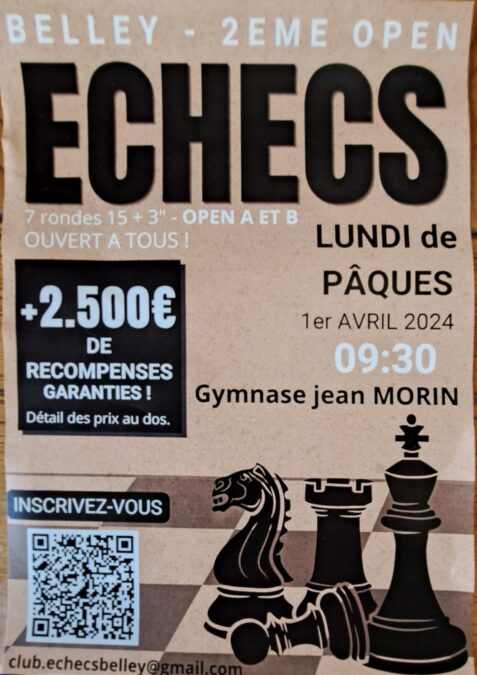 Belley : Tournoi d’Echecs le 1er Avril