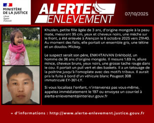 Alerte Enlèvement : la petite Khuslen, 3 ans, enlevée à Alençon par son père présumé