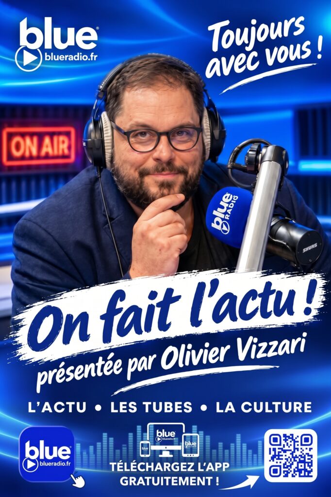 Olivier Vizzari sur Blue Radio - Campagne publicitaire - Affiche publicitaire - Publicité